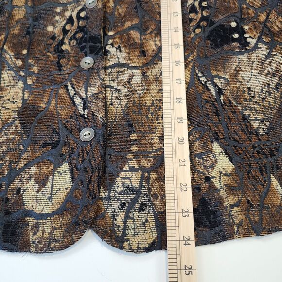 Christopher & Banks Brown Textured Button Front Vest XL - Picture 7 of 12